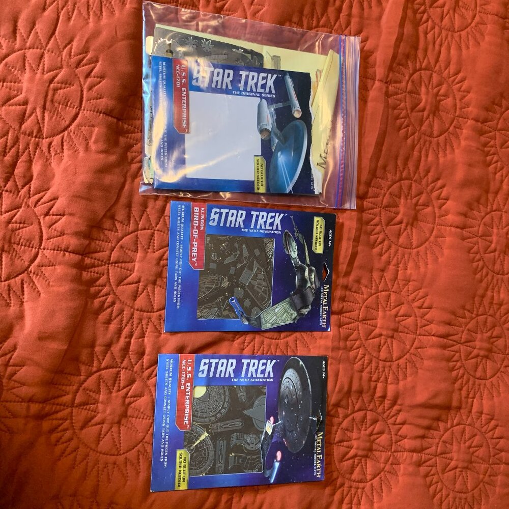 Three Star Trek 3D Metal Model Kits